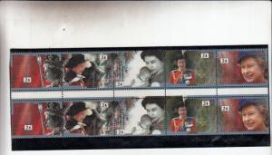 1992 40TH ANNIV OF ACCESION GUTTER PAIRS UMM/MNH SG1602-SG1606