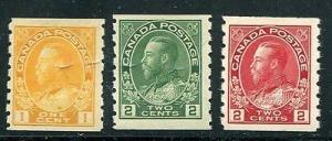 Canada #126, 27,28 Mint VF