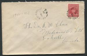 NEW BRUNSWICK SPLIT RING TOWN CANCEL COVER EEL RIVER BRIDGE