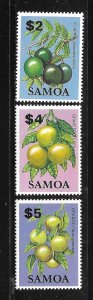 Samoa 1983-84 Local Fruits Apples Oranges Grapefruit Sc 616-618 MNH A2924