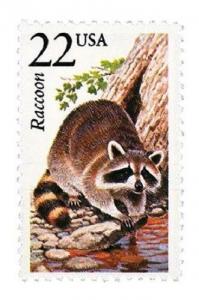 1987 22c Raccoon, North American Wildlife Scott 2331 Mint F/VF NH