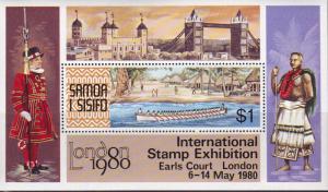 Samoa 1980 London '80 Stamp Expo Sheet  VF/NH