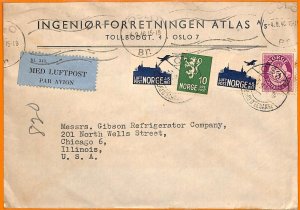 99411 - NORWAY - Postal History - Airmail Cover to the USA 1946-