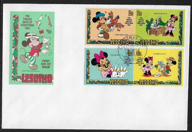 Lesotho #381-8 Used Set of 2 First Day Covers - Disney