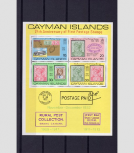 Cayman Islands 1976 First Postage Stamps Anniversary s/s Perforated Mint (NH)