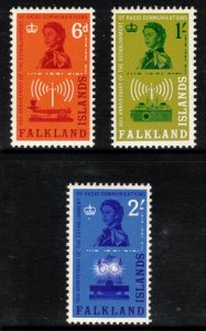 FALKLAND ISLANDS 1962 Radio Station; Scott 143-45, SG 208-10; MNH