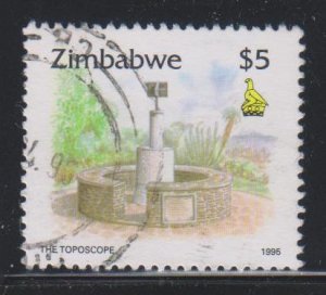 Zimbabwe,  $5 Toposcope (SC# 734) Used