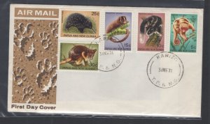 Papua New Guinea #323-27 (1971 Animals set) unaddressed cachet FDC #2