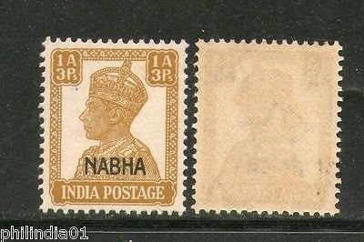 India NABHA State KG VI 1A3p SG 109 / Sc 104 MNH Fine
