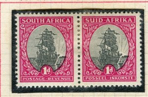 SOUTH AFRICA; 1947 early pictorial issue fine Mint hinged 1d. pair
