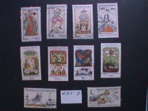 ​CZECHOSLOVAKIA 10- DIFFERENTS LOVELY CARTOONS USED STAMPS VERY FINE CES-8
