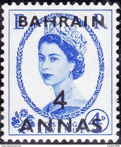 BAHRAIN 1953 QEII 4a on 4d Ultramarine SG86 MNH