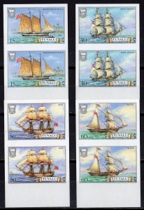TUVALU 1986 Sc#353/356  SHIPS  PAIR IMPERFORATED MNH