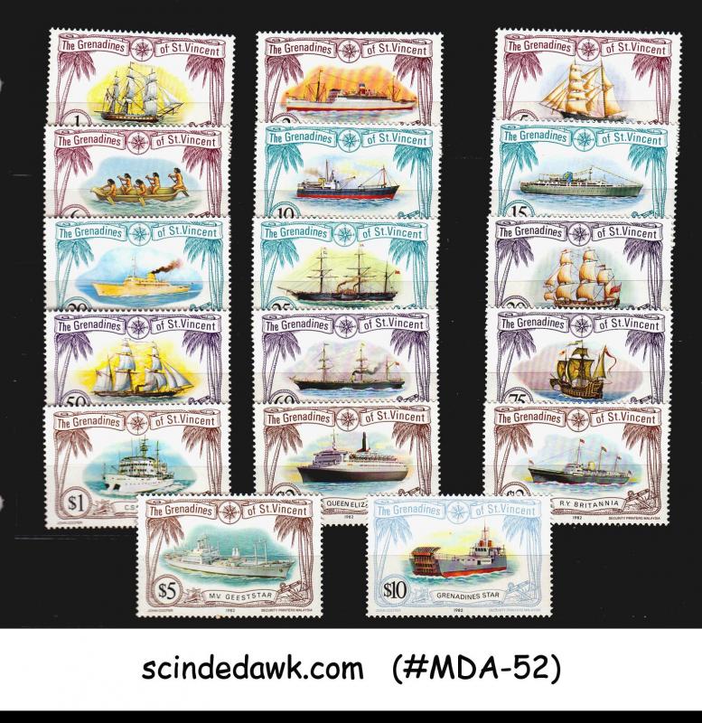 ST VINCENT GRENADINES - 1982 SAILING SHIPS SG#222-38 - 17V - MINT NH
