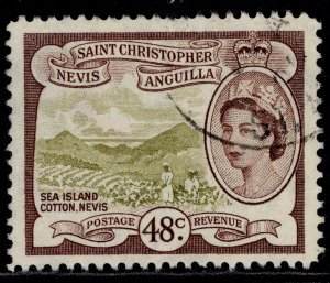 ST CHRISTOPHER, NEVIS & ANGUILLA QEII SG115, 45c olive-bistre & choc, FINE USED.