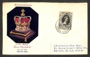 BRITISH SOLOMON ISLANDS 88 STAMP QUEEN ELIZABETH ROYALTY FDC FIRST DAY COVER '53