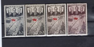 RUSSIA YR 1938,SC 636-39,MI 595-98 MLH,1st TRANS-POLAR FLIGHT