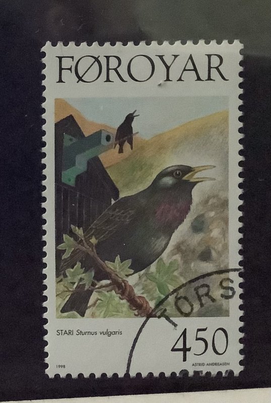 Faroe Islands 1998 Scott 330 used -  4.50k,  birds, Stari, Sturnus Volgaris