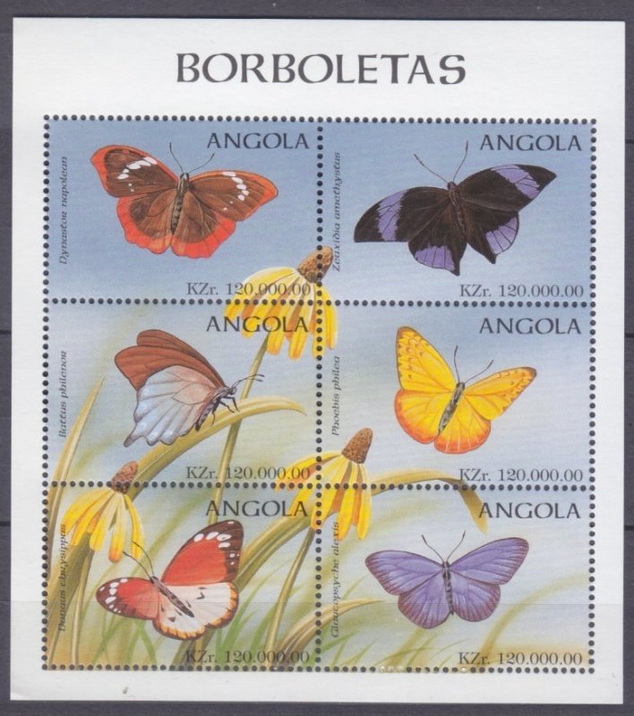 1998 Angola 1195-1200KL Butterflies 7,50 €