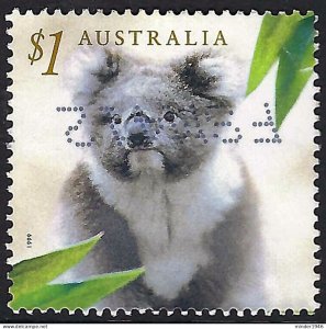 AUSTRALIA 1999 QEII $1 Multicoloured, Greeting Stamps-Koala FU