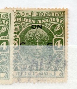 India Cochin 1942-43 Early Issue Fine Used 4p. Optd NW-16238