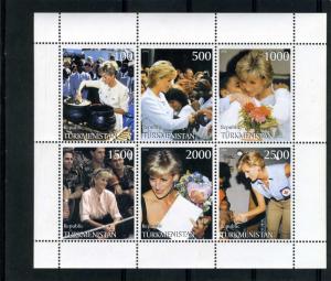 Turkmenistan 1998 LADY DIANA SPENCER Sheet Perforated Mint (NH)