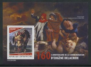 CENTRAL AFRICA 2023 160th MEMORIAL OF EUGENE DELACROIX PAINTINGS S/SS MINT NH
