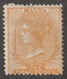 Malta, stamp, Scott#7,  mint, hinged,  one half penny,  hr,