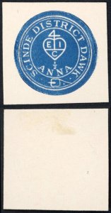 India Scinde Dawk 1/2a Blue Forgery