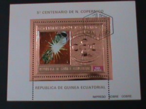 ​EQUATORIAL GUINEA-CENTENARY OF N. COPERNICO GOLD MNH-S/S VF MISSION TO MOON