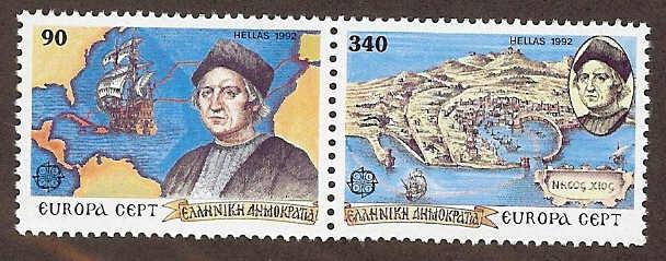 Greece Sc 1738-1739 ( 2 ) 1992 Mint NH Europa Sc 1739a