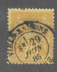 France Scott 99 Used 25c Peace & Commerce w/SON cancel stamp   2018 CV $5.00