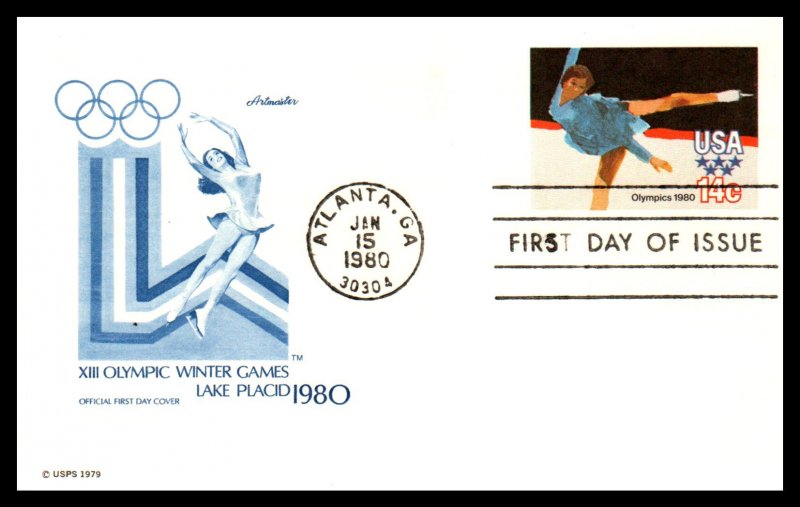 US UX82 Winter Olympics Artmaster U/A FDC Postal Card