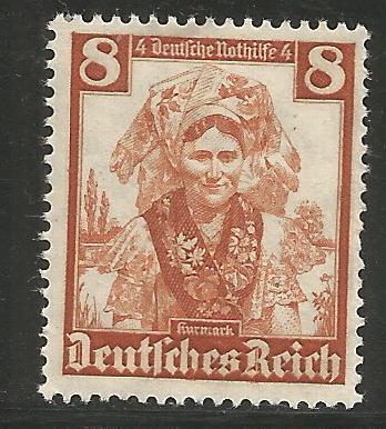 GERMANY B73, MINT HINGED STAMP, COSTUMES OF VARIOUS PARTS OF GERMANY, BRANDEN...