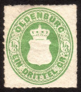 1862, Germany Oldenburg 1/3Gr, MH OG, Sc 16