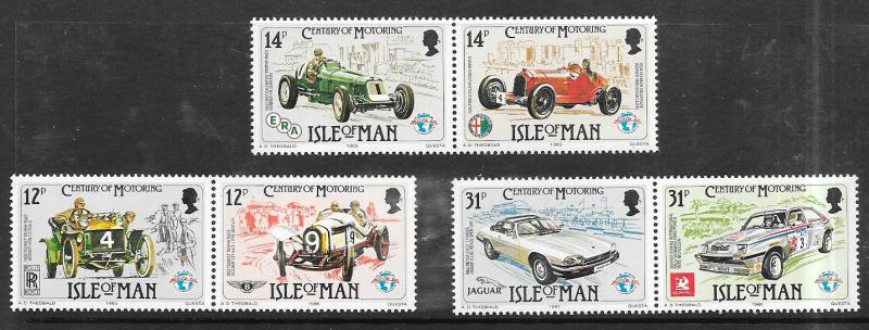 Isle of Man  #284-286 Motoring set complete (MNH) CV $4.75