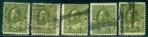 CANADA SCOTT # 119, USED, FINE, 5 STAMPS, GREAT PRICE!