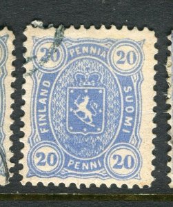 FINLAND; 1875-81 classic Helsingfors print issue used Shade of 20p.