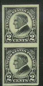 US Cat # 611, Harding, Pair, MNH*-