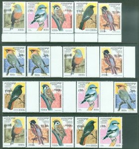 EDW1949SELL : CAMBODIA 1997 Scott #1598-1603 Birds. 3 Cplt sets. VF MNH. Cat $42