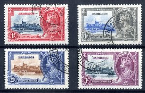 Barbados 1935 Silver Jubilee. Complete set of 4. Used. SG241-244.