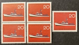 Germany 1965 #929, Rescue Ship, Wholesale Lot of 5, MNH, CV $1.25