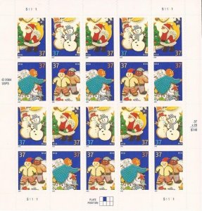 US Stamp - 2005 Christmas Cookies - 20 Stamp Sheet - Scott #3949-52