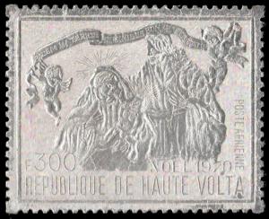 ✔ UPPER VOLTA 1970 AIRMAIL CHRISTMAS SILVER FOIL - MI. 316  ** MNH