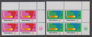 UN New York 240-241 Inscription Plate Block MNH VF