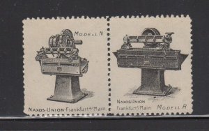 German Advertising Stamps- Naxos Union, Frankfurt - Models N & R Machines