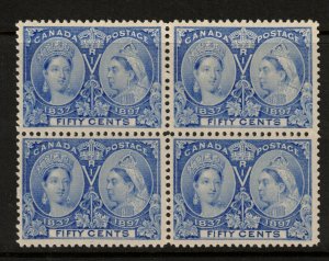 Canada #60 Very Fine+ Mint Block Bottom Stamps Never Hinged Top LH *With Cert.*