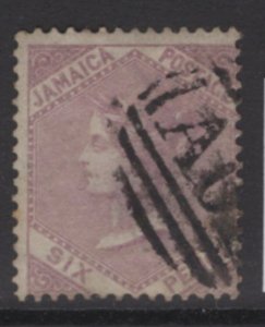JAMAICA SG5a 1863 6d GREY-PURPLE USED