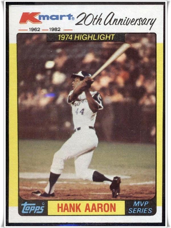 1982 K-Mart 20th Anniversary #43 Hank Aaron 1974 Highlight