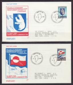 Greenland 200-201 Flag,Coat of Arms S/2 Typed FDC